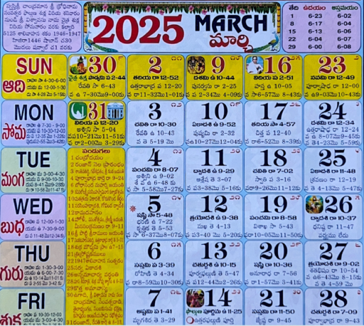 Nv Gopal 2025 Telugu Calendar